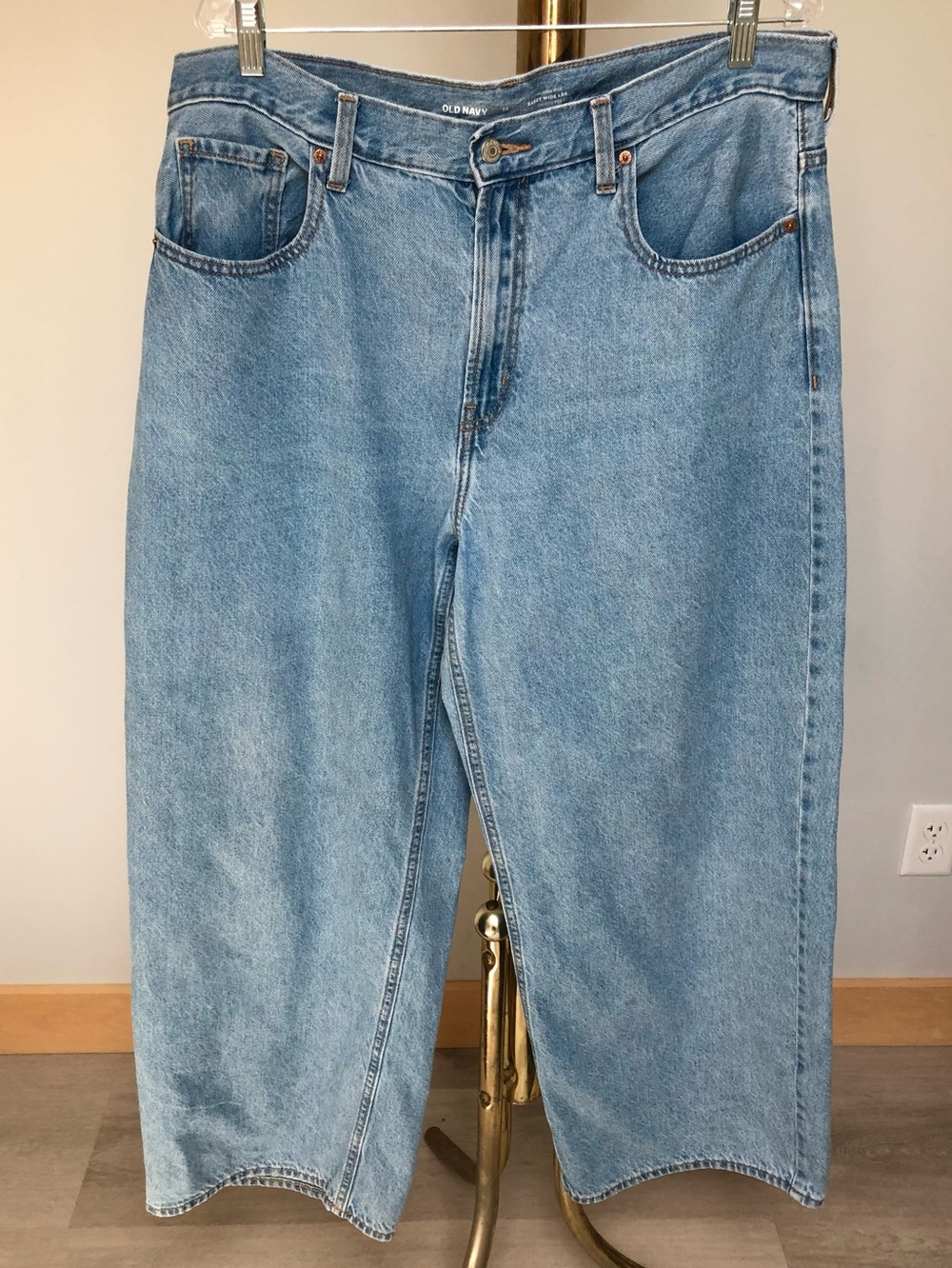 Old Navy High Rise Wide Leg Baggy Jeans Light Wash Size 16 - Picture 7 of 12